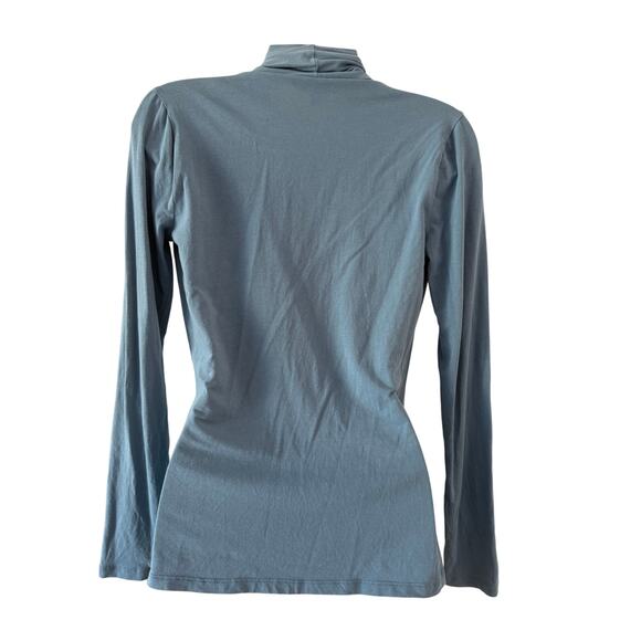 Lauren Ralph Lauren Blue Knit Surplice Top Size Small Elegant Classic Office - Picture 2 of 7